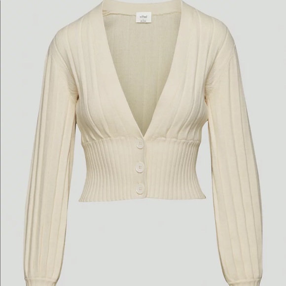 Wilfred Sweaters - Wilfred Plunge Front Cardigan New - Light Birch
